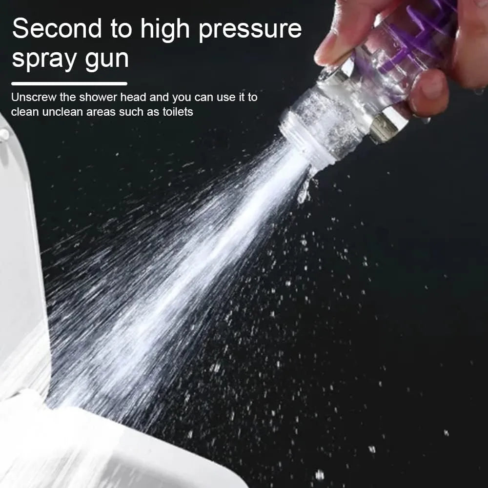 1Pc 3 Modes Turbocharged Shower Head High Pressure Water Saving Adjustable Handheld Showerhead Massage Filter Rainfall Nozzle