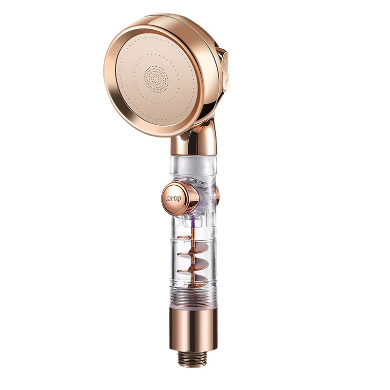 1Pc 3 Modes Turbocharged Shower Head High Pressure Water Saving Adjustable Handheld Showerhead Massage Filter Rainfall Nozzle